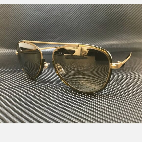 Versace Gold Mirror Gold Lens Men Sunglasses 56mm